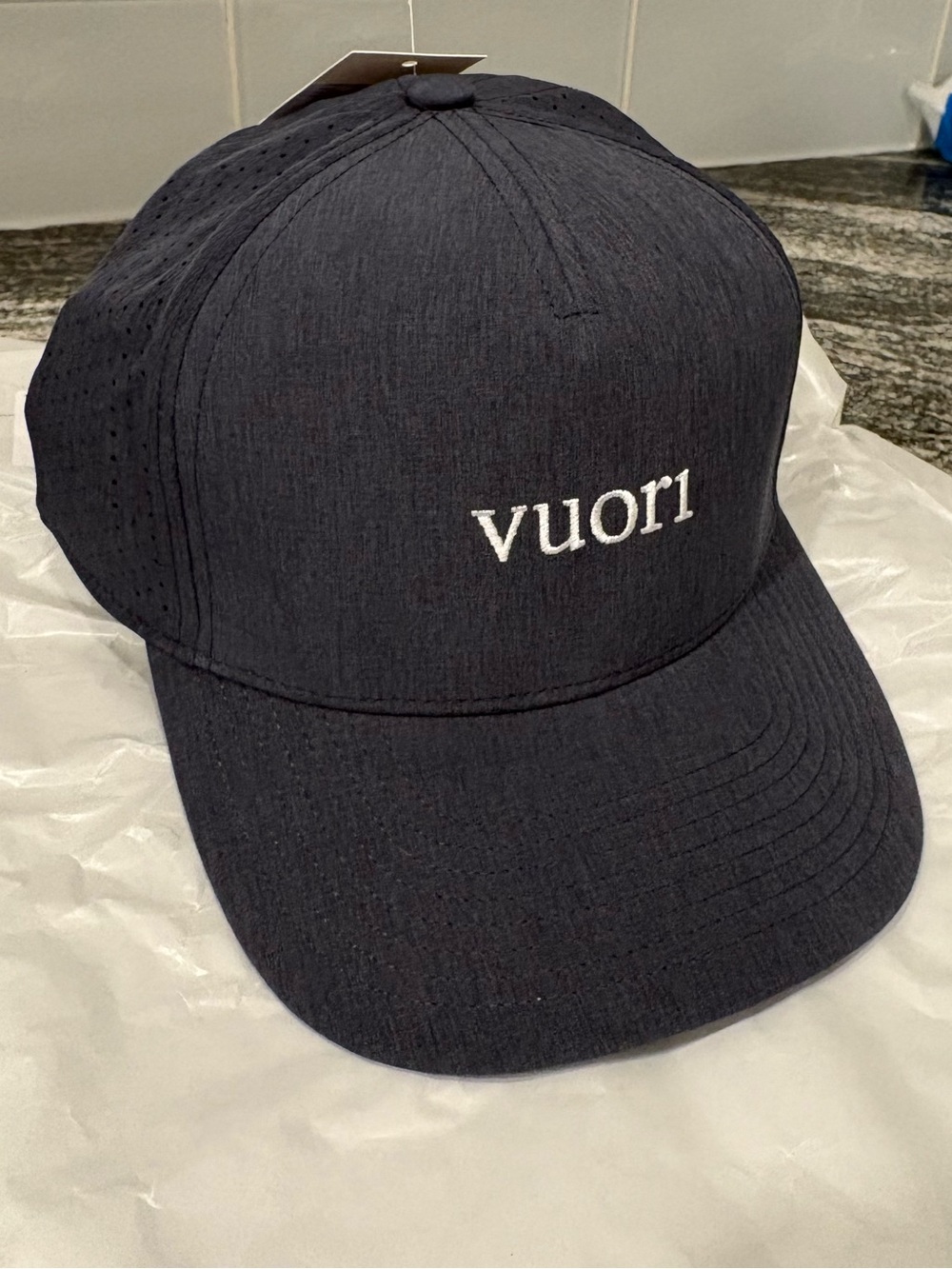 Vuori Embroidered Logo Cap in Dark Blue